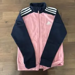 アディダスジャージ　上衣のみ 140センチ(ピンク×チャコールグレー)