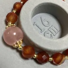 ①天然石レットアゲート・ローズクォーツブレスレット