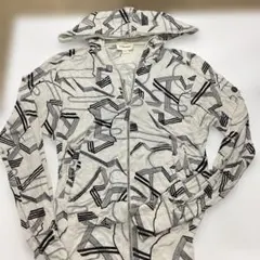 DIESEL 総柄 ジップアップパーカー グレー S