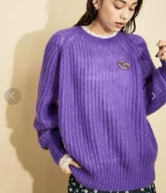 アダムエロペ モヘアニット 紫 ローゲージMADEMOISELLE ROPE'