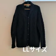 Hush Puppies ニットカーディガン襟付きジャケット LLネイビーのサムネイル