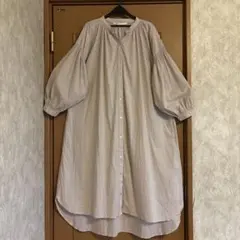 ヘブンリー HEAVENLY コットンギャザーワンピース　ベージュ　極美品