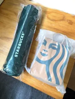 【Starbucks】晴雨兼用折りたたみ傘 ＆ レザーチャームポーチのサムネイル