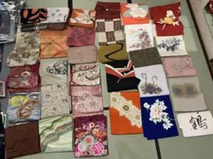 まとめ売　伝統的な正絹名古屋帯33点セット 着物リメイク手芸材料　正絹塩瀬帯最終