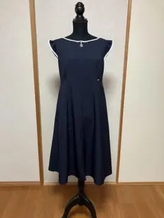 Rene美品☆ネイビーニットワンピース☆36 - メルカリ