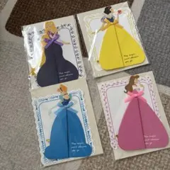 ディズニープリンセス ハニカムカード ドレス当て4点 シンデレラ　オーロ　他