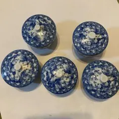 青白磁の唐子模様湯飲み5個セット