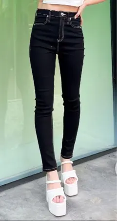 ハイウエストワンウォッシュスキニーパンツ