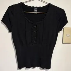 Dazy ブラック 半袖ニット Sサイズ
