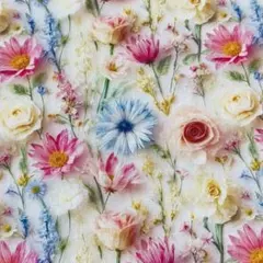 ❣️可愛いお花柄立体感　綿100%シーチング生地110x100cm