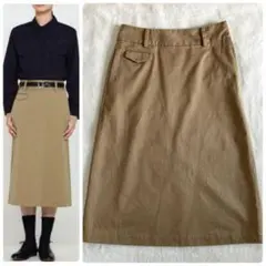 MARGARET HOWELL　 ウール　麻リネン スカート　ブラウン　サイズⅡ 2025年最新】マーガレットハウエル ロングスカート サイズ2の