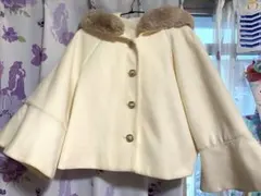 アクシーズファムポエティックベルスリーブショートコート生成り