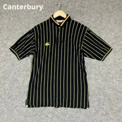 Canterbury ストライプ ポロシャツ ネイビー/イエロー ラガーシャツ