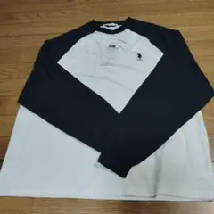 新品　U.S. POLO ASSN. 長袖Tシャツ M ホワイト/ブラック