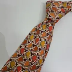 美品✨️グッチ ネクタイ 総柄 シルク オレンジ イエロー