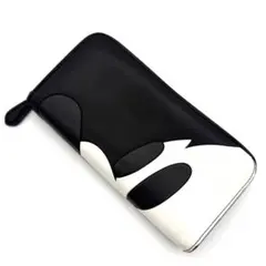 コーチ ディズニー コラボ 長財布 ミッキーマウス 黒 白 レザー ラウンド