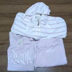 【極美品】ジェラートピケ 3点セット パーカー＆Tシャツ＆長ズボン ピンク