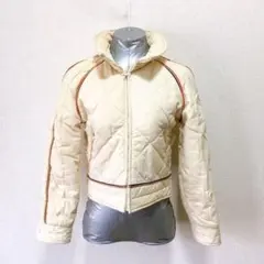 オフホワイト カラーライン 中綿ジャケット