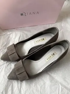 DIANA パンプス 23cm リボン スエード