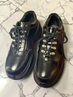 ADRER 厚底レースアップシューズ ブラック XL ボリュームソール