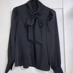 clear ボウタイ　黒シャツ　クリア　冠婚葬祭セレモニー　ブラウスのサムネイル