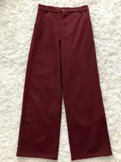 未使用近い　スラックスパンツ　ウエストゴム　ストレートストレッチ素材　Lサイズ