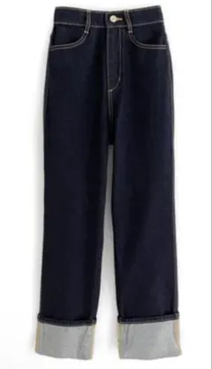 ロールアップデニムパンツ XS インディゴ　グレイル