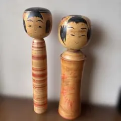 こけし　2体セット　伝統的な木製こけし