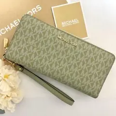 新品　正規品☆MICHAEL KORS 長財布　グリーン　シグネチャー 長財布
