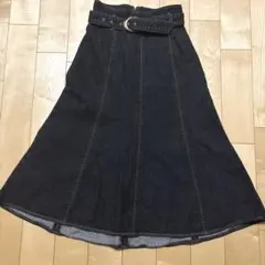 デニムマーメイドフレアスカート　プロポーションボディドレッシング　ブラック