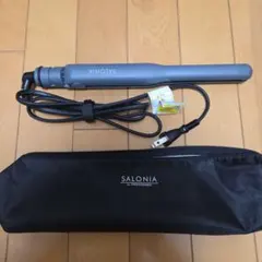SALONIA ストレートヘアアイロン グレー　15mm　収納ケース付き