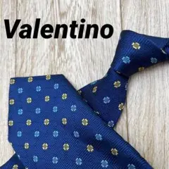 ✨極美品✨Valentino ネクタイ フラワー 刺繍 ネイビー シルク100%
