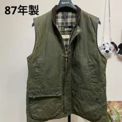 87年製　barbour オイルドジャケット　ベスト