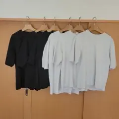 UNIQLOU　エアリズムコットンオーバーサイズTシャツ　白黒6枚セット