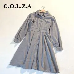コルザ C.o.l.z.a シャツワンピース 千鳥格子 S ブラック ホワイト