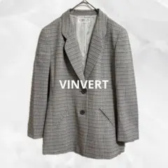 a1465 VINVERT テーラードジャケット　ウール　チェック　ダブルボタンのサムネイル
