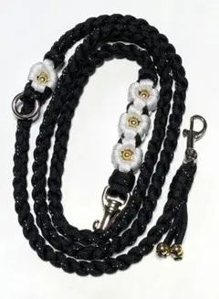 パラコードリード　カフェリード　黒　ブラック　リード　お散歩グッズ　犬