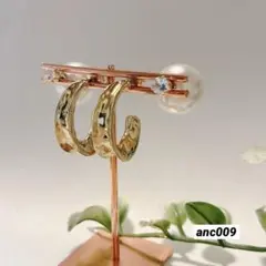 ゴールドチタンピアス　2点　セット フープ　パールキャッチ anc009