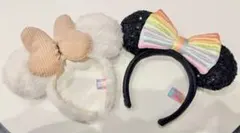 ミッキー型カチューシャ リボン付き
