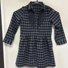 BeBe 黒とグレーのチェック ワンピース 110㎝