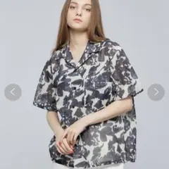 【値下げ・新品未使用❕】TOGA PULLA ポリエステルメッシュプリントシャツ