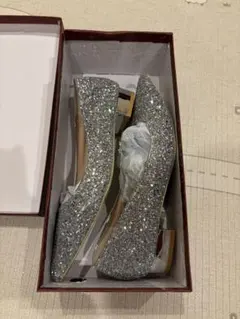シルバーラメ パンプス