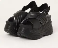 YOSUKE 厚底ベルテッドサンダル 4460061 ブラック