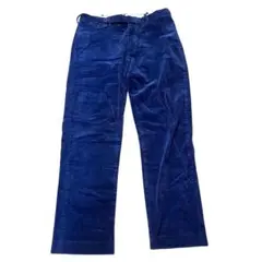 USA古着ポロラルフローレン テーパード 太畝コーデュロイパンツ　青　紺色　レア