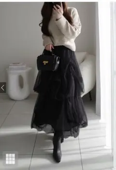GRL ボリュームチュールフレアロングスカート[dk1550]