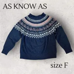 as know as ノルディック柄 長袖セーター size F
