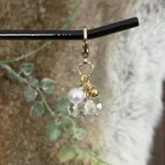 水晶 天然石チャーム｜透明感・シンプルなお守り・一点もの