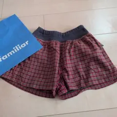 familiar チェック柄ショートパンツ　90