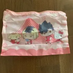 ハイキュー×サンリオ　ポーチ　音駒高校　黒尾鉄朗　孤爪研磨　ガチャガチャ　①