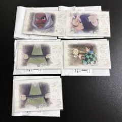 鬼滅の刃 再放送カフェ 竈門炭治郎立志編 ありがとう チェキ風ブロマイド 5点